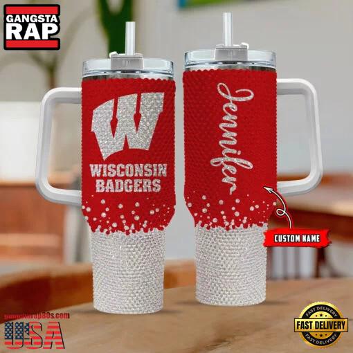 NCAA Wisconsin Badgers Personalized Stanley Diamond Tumbler 40oz