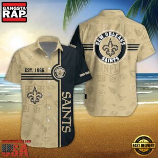 New Orleans Saints NFL Logo Pattern Custom Hawaiian Shirt