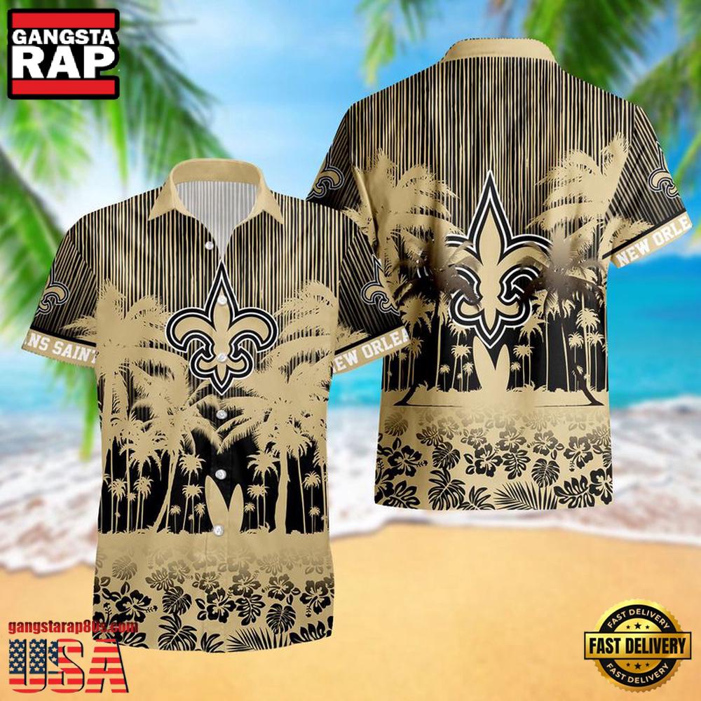 New Orleans Saints Palm Tree Garden Pattern Hawaii Shirt