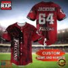 NFL Atlanta Falcons Personalized Baseball Jersey, Football Team Design Jersey Shirt