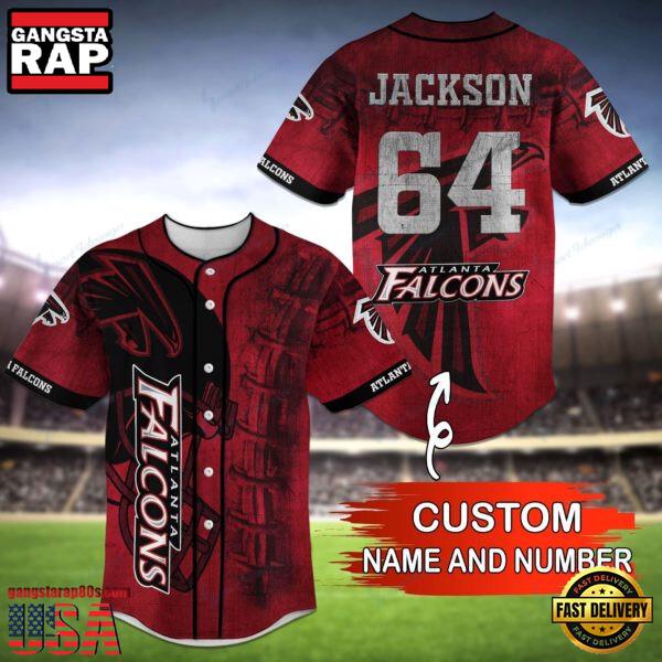 NFL Atlanta Falcons Personalized Baseball Jersey, Football Team Design Jersey Shirt
