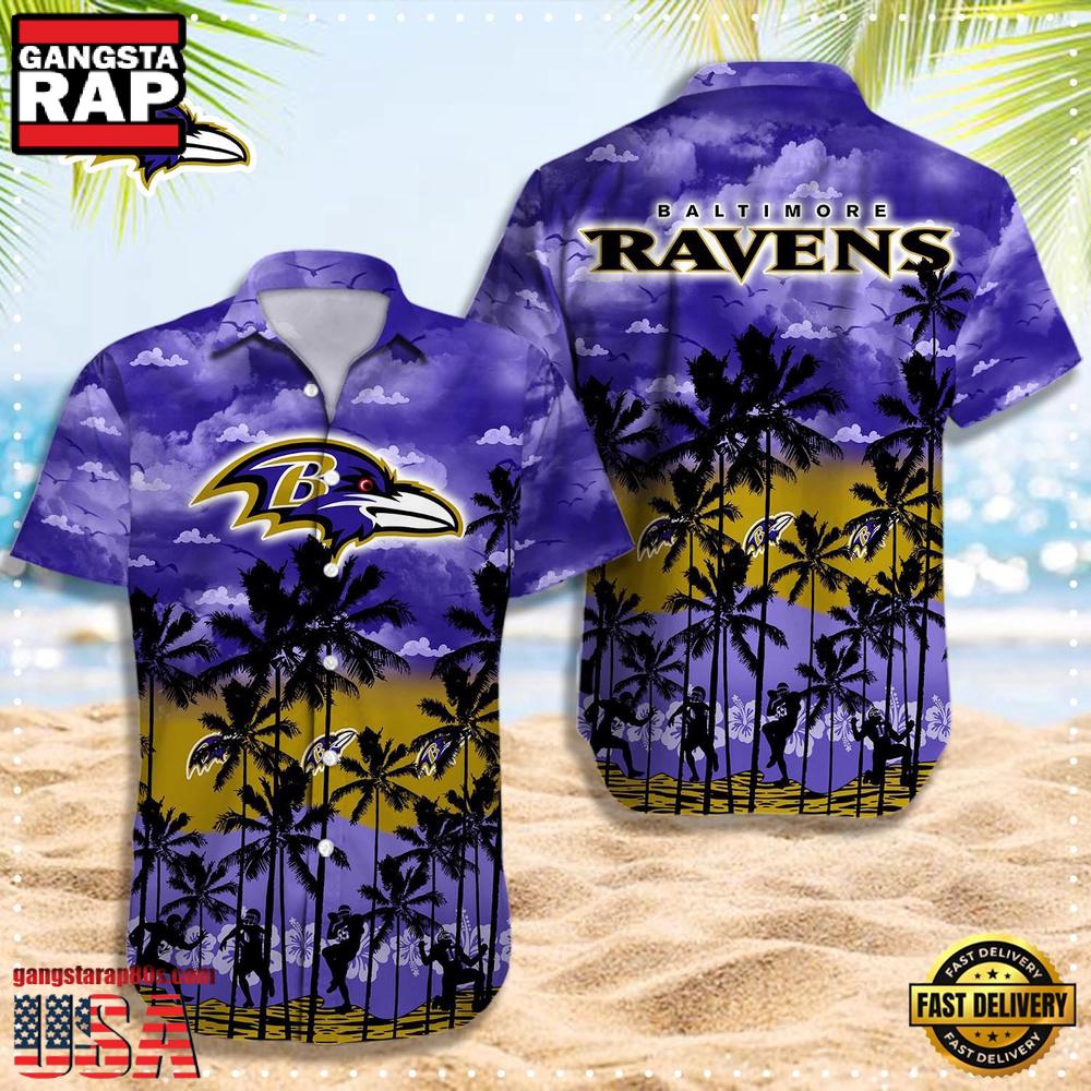NFL Baltimore Ravens Logo Team Vintage Hawaiian Shirt