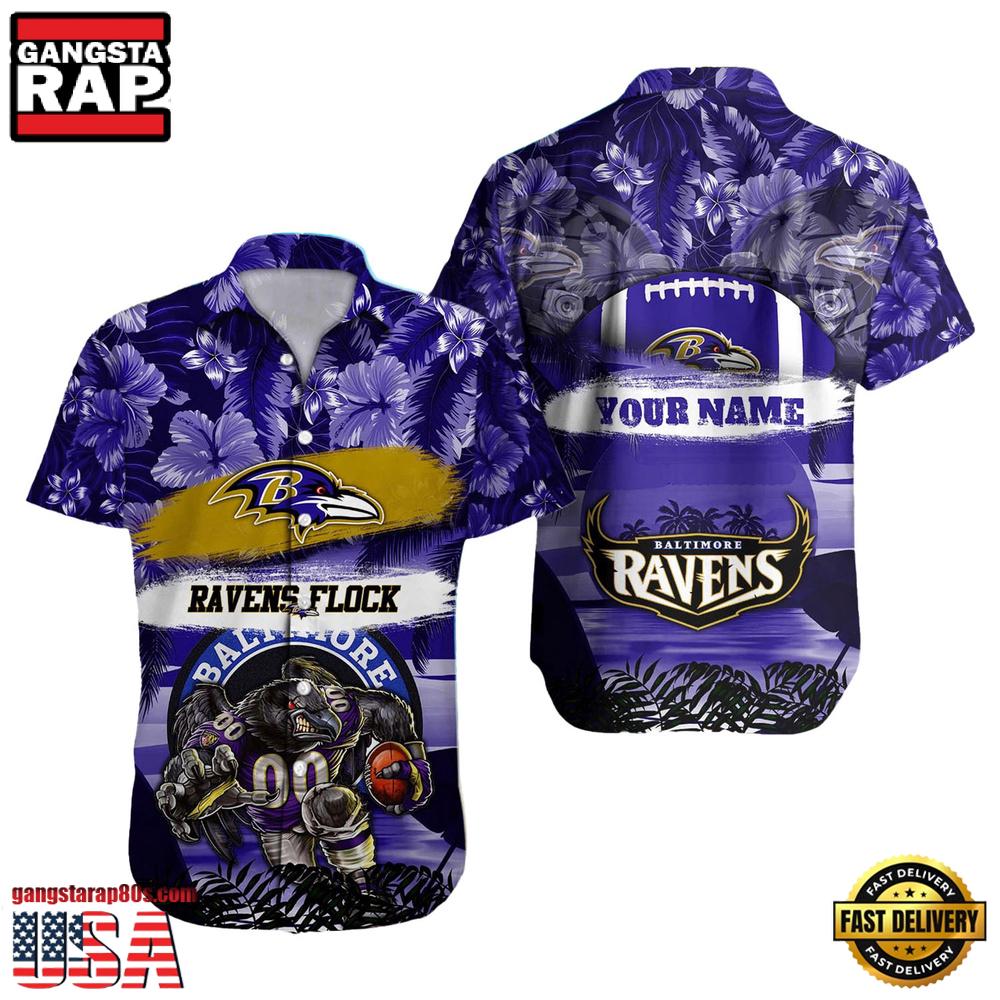 NFL Baltimore Ravens Mascot Football Hawaiian Shirt