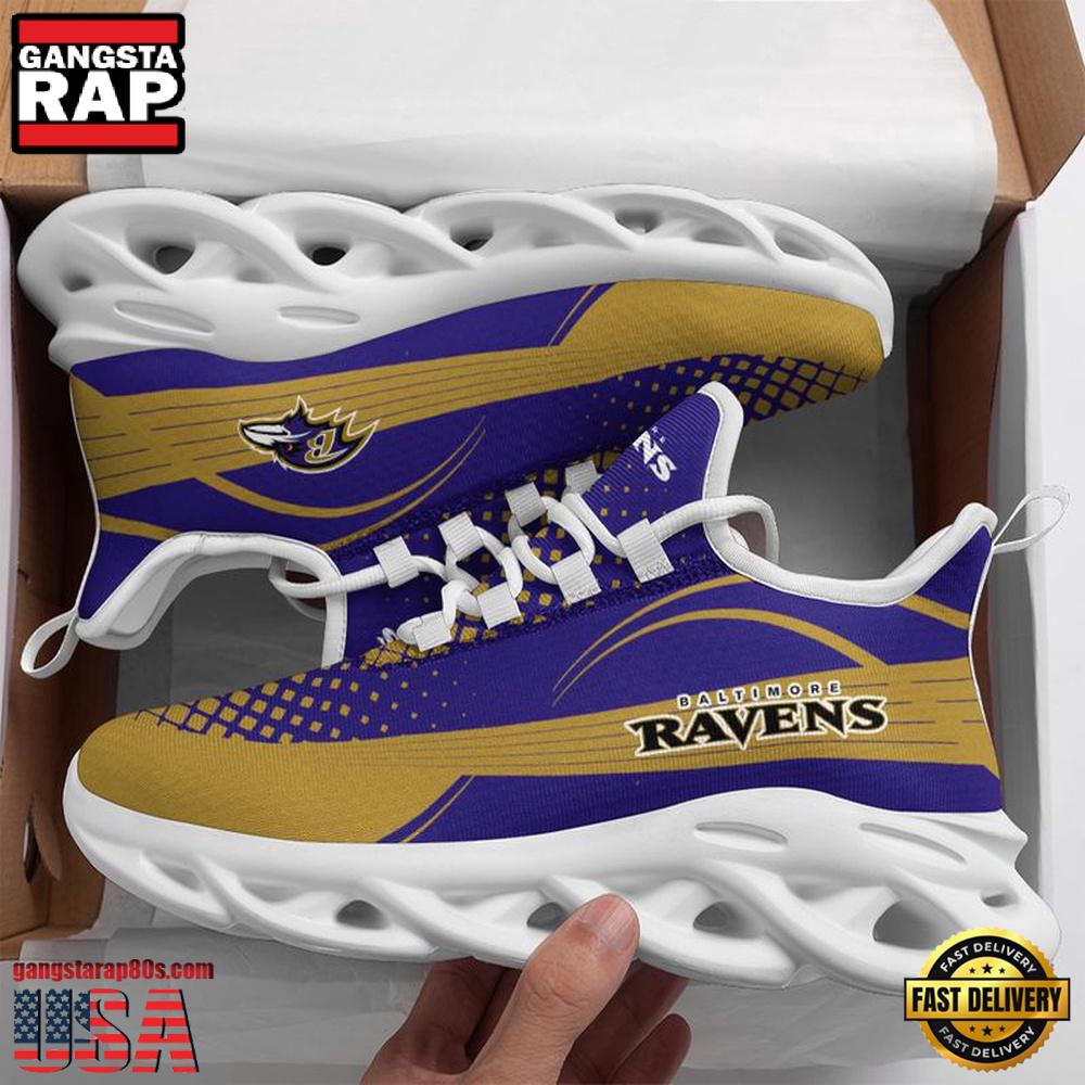 NFL Baltimore Ravens Waves Pattern Max Soul Shoes