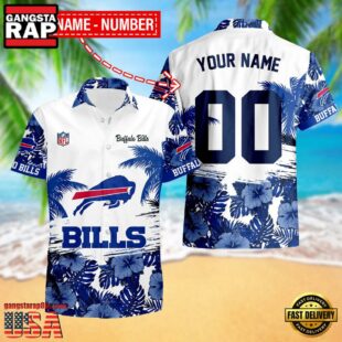 NFL Buffalo Bills Hibiscus Flower Custom Name Hawaiian Shirt