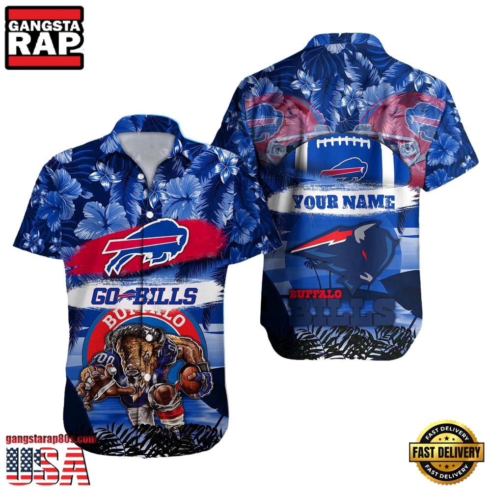 NFL Buffalo Bills Mascot Football Aloha Hawaiian Shirt NFL Buffalo Bills Mascot Football Aloha Hawaiian Shirt