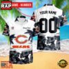 NFL Chicago Bears New Design 2025 Custom Name Number Hawaiian Shirt 3 NFL Chicago Bears Hibiscus Flower Custom Name Hawaiian Shirt