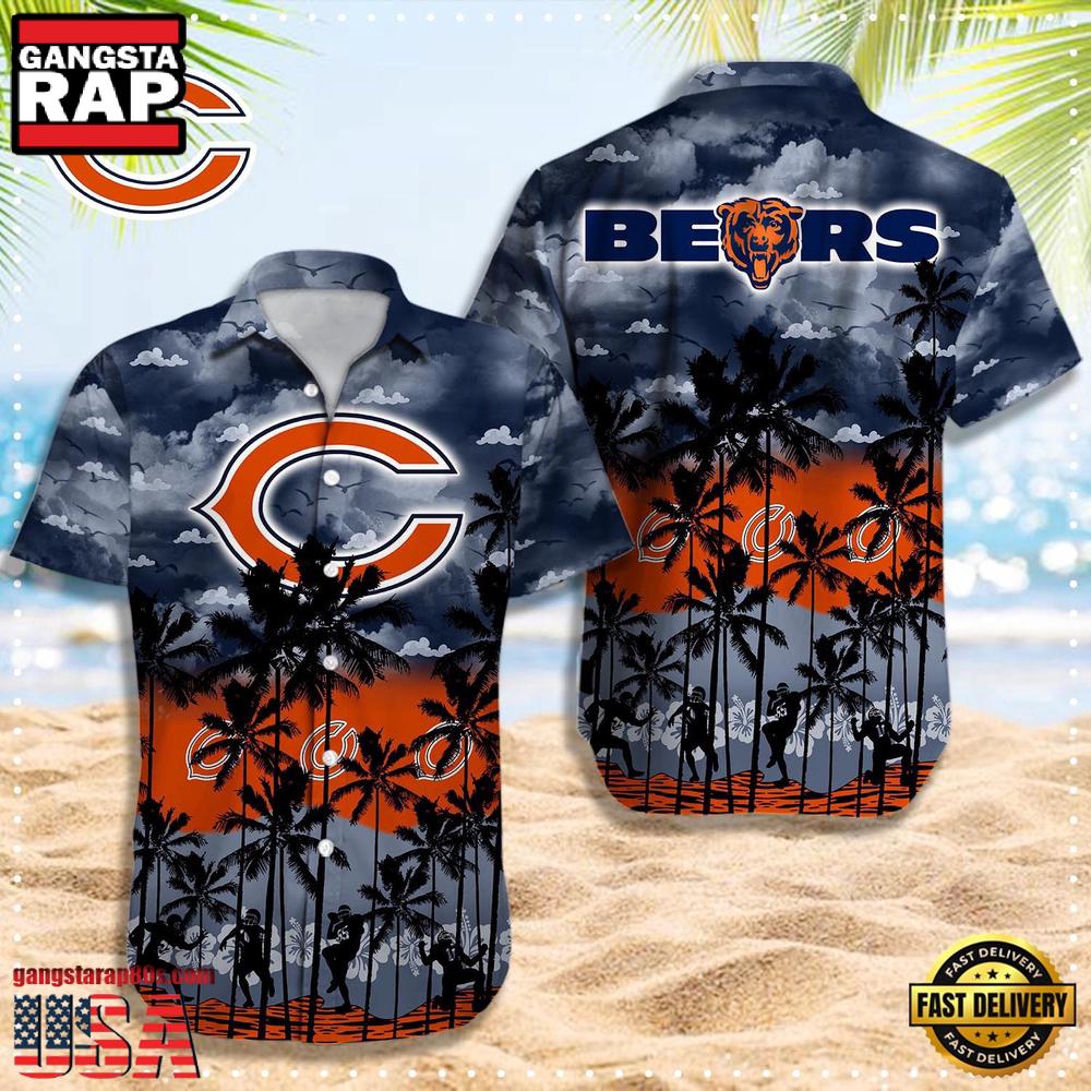 NFL Chicago Bears Logo Team Aloha Hawaiian Shirt NFL Chicago Bears Logo Team Aloha Hawaiian Shirt