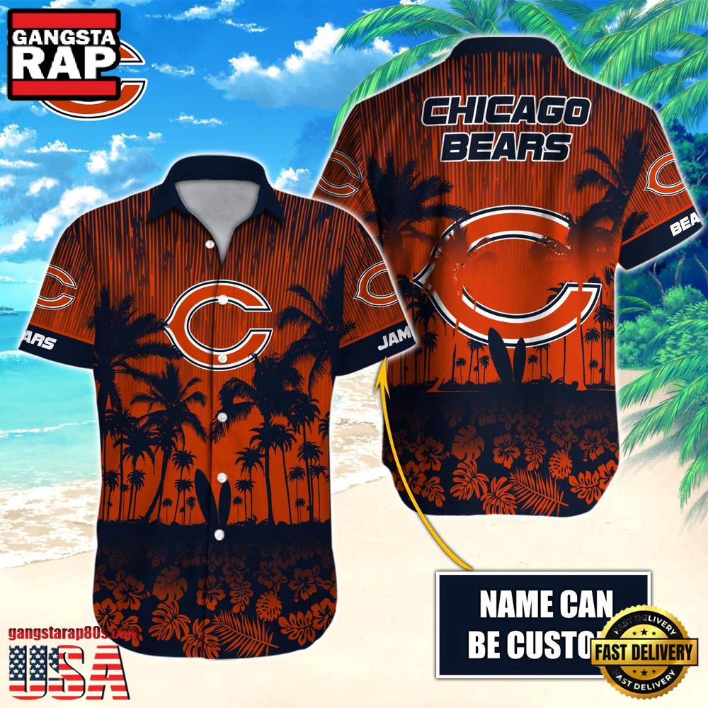 NFL Chicago Bears Vintage Style Custom Name Hawaiian Shirt