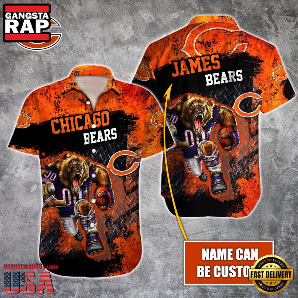 NFL Chicago Bears Warrior Mascot Custom Name Hawaiian Shirt