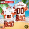 NFL Cincinnati Bengals Hibiscus Flower Custom Name Hawaiian Shirt