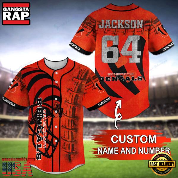 NFL Cincinnati Bengals Personalized Baseball Jersey, Football Team Design Jersey Shirt