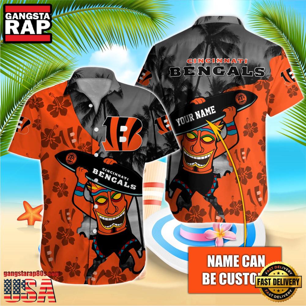 NFL Cincinnati Bengals Retro Custom Name Hawaiian Shirts