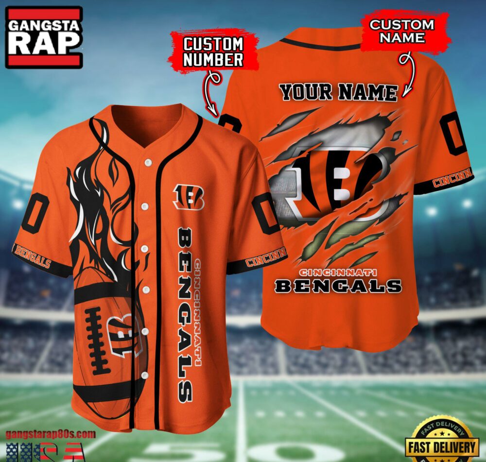 NFL Cincinnati Bengals Team Logo Litmited Edition Baseball Jersey