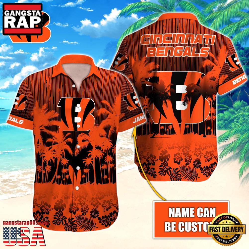 NFL Cincinnati Bengals Vintage Style Custom Name Hawaiian Shirt