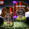 NFL Cleveland Browns Eagle US Flag x Veterans Custom Baseball Jersey