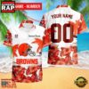 NFL Cleveland Browns New Design 2025 Custom Name Number Hawaiian Shirt 2 NFL Cleveland Browns Hibiscus Flower Custom Name Hawaiian Shirt