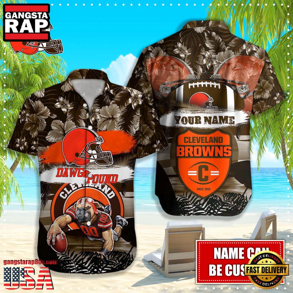 NFL Cleveland Browns Mascot Football Hawaiian Shirt