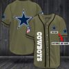 NFL Custom Name Dallas Cowboys Light Brown Color Baseball Jersey Shirt