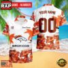 NFL Denver Broncos New Design 2025 Custom Name Number Hawaiian Shirt 2 NFL Denver Broncos Hibiscus Flower Custom Name Hawaiian Shirt