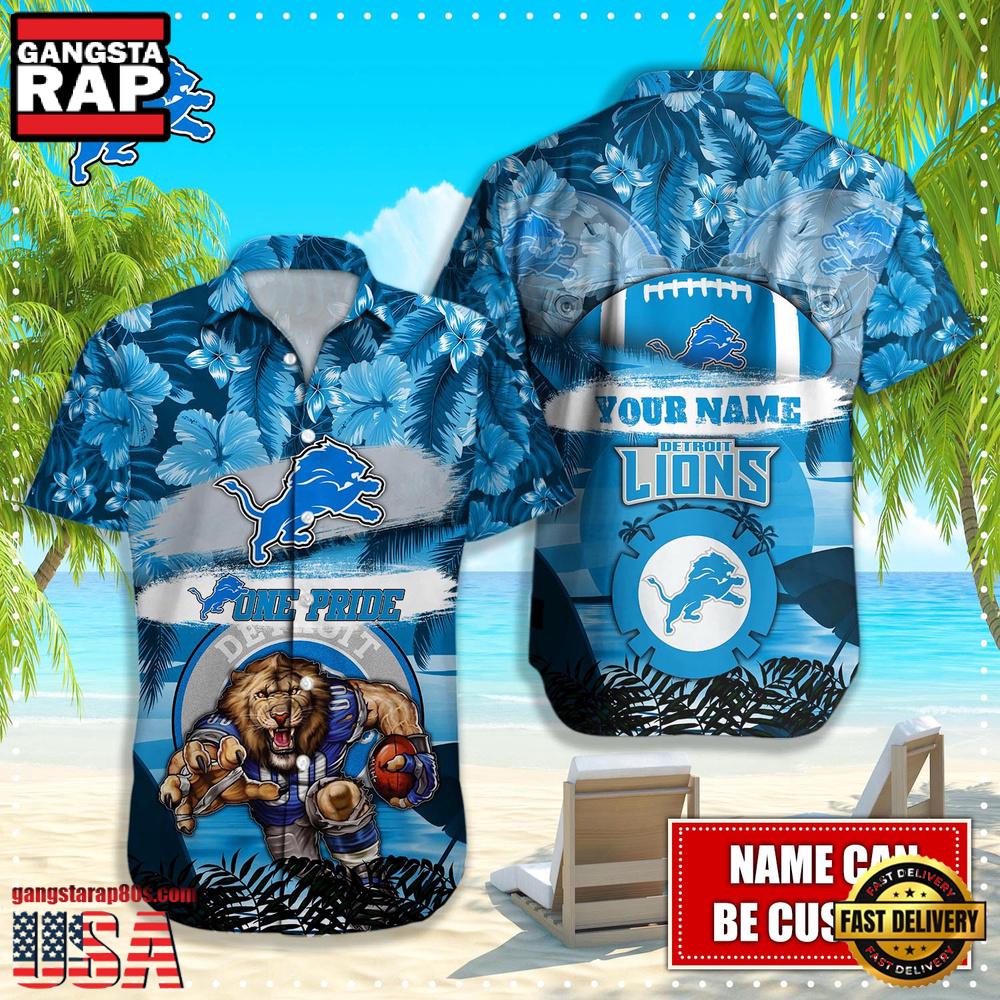 NFL Detroit Lions Mascot Football Hawaiian Shirt