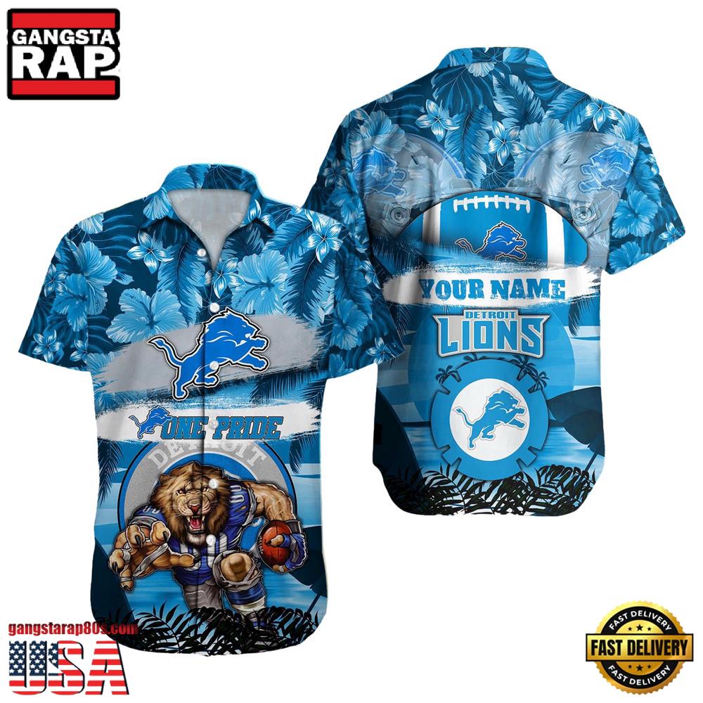 NFL Detroit Lions Mascot Football Hawaiian Shirt