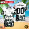 NFL Green Bay Packers New Design 2025 Custom Name Number Hawaiian Shirt 3 NFL Green Bay Packers Hibiscus Flower Custom Name Hawaiian Shirt