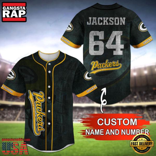 NFL Green Bay Packers Personalized Baseball Jersey, Football Team Design Jersey Shirt