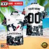 NFL Houston Texans New Design 2025 Custom Name Number Hawaiian Shirt 3 NFL Houston Texans Hibiscus Flower Custom Name Hawaiian Shirt