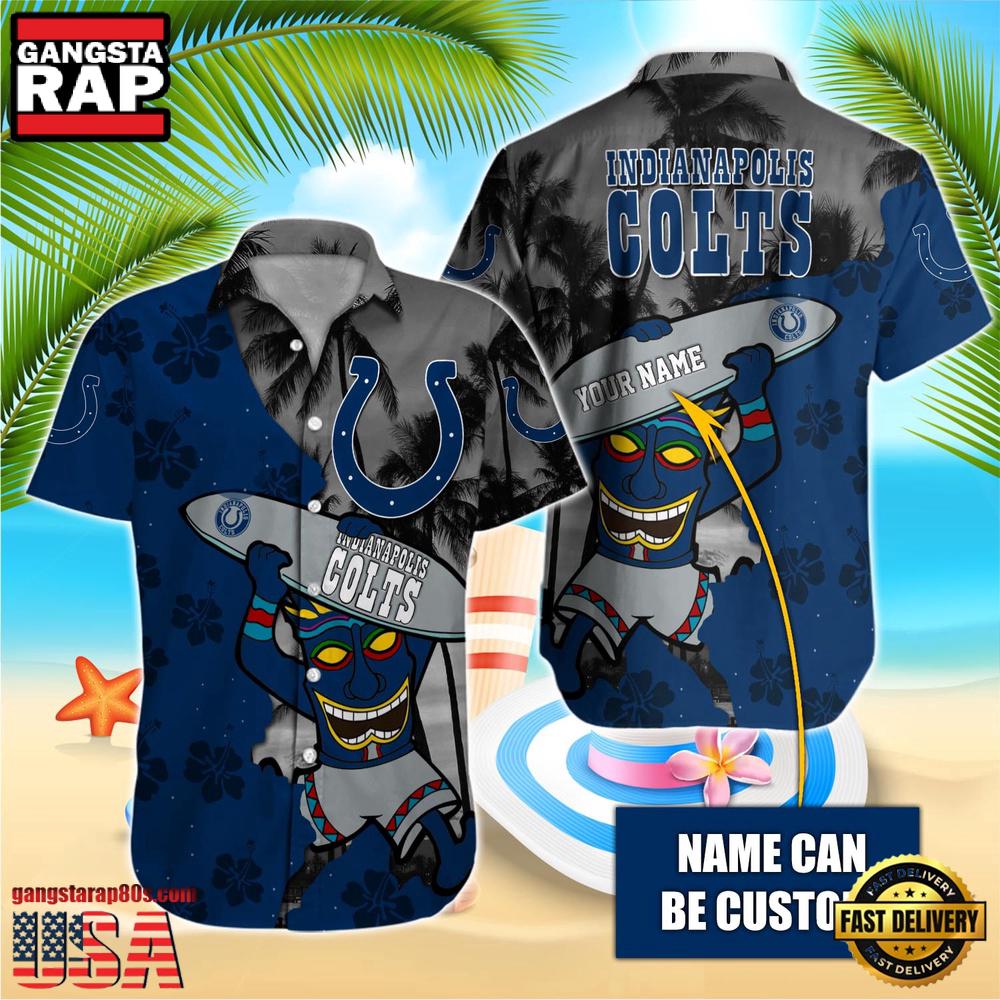 NFL Indianapolis Colts Retro Custom Name Hawaiian Shirts