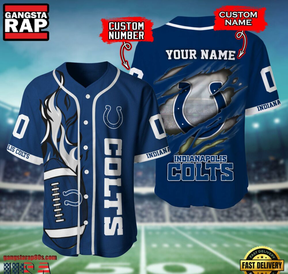 NFL Indianapolis Colts Team Logo Litmited Edition Baseball Jersey Shirt NFL Indianapolis Colts Team Logo Litmited Edition Baseball Jersey Shirt