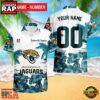 NFL Jacksonville Jaguars New Design 2025 Custom Name Number Hawaiian Shirt 2 NFL Jacksonville Jaguars Hibiscus Flower Custom Name Hawaiian Shirt