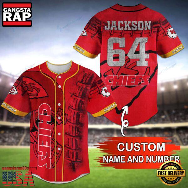 NFL Kansas City Chiefs Custom Name Number Name Number Baseball Jersey Shirt NFL Kansas City Chiefs Custom Name Number Name Number Baseball Jersey Shirt