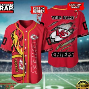 NFL Kansas City Chiefs Team Logo Litmited Edition Baseball Jersey