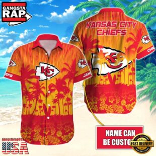 NFL Kansas City Chiefs Vintage Style Custom Name Hawaiian Shirt