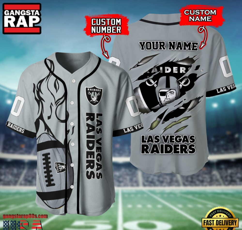 NFL Las Vegas Raiders Team Logo Litmited Edition Baseball Jersey