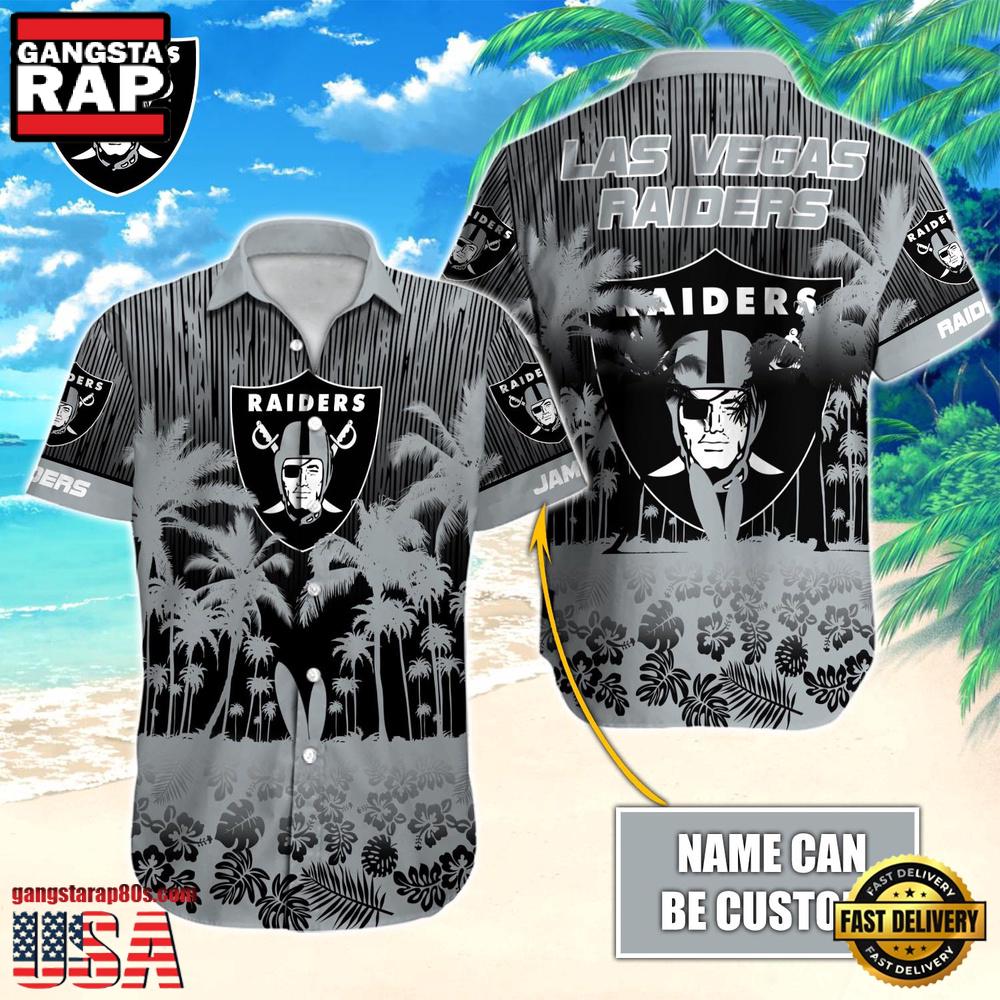 NFL Las Vegas Raiders Vintage Style Custom Name Hawaiian Shirt