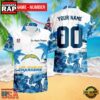 NFL Los Angeles Chargers Hibiscus Flower Custom Name Hawaiian Shirt