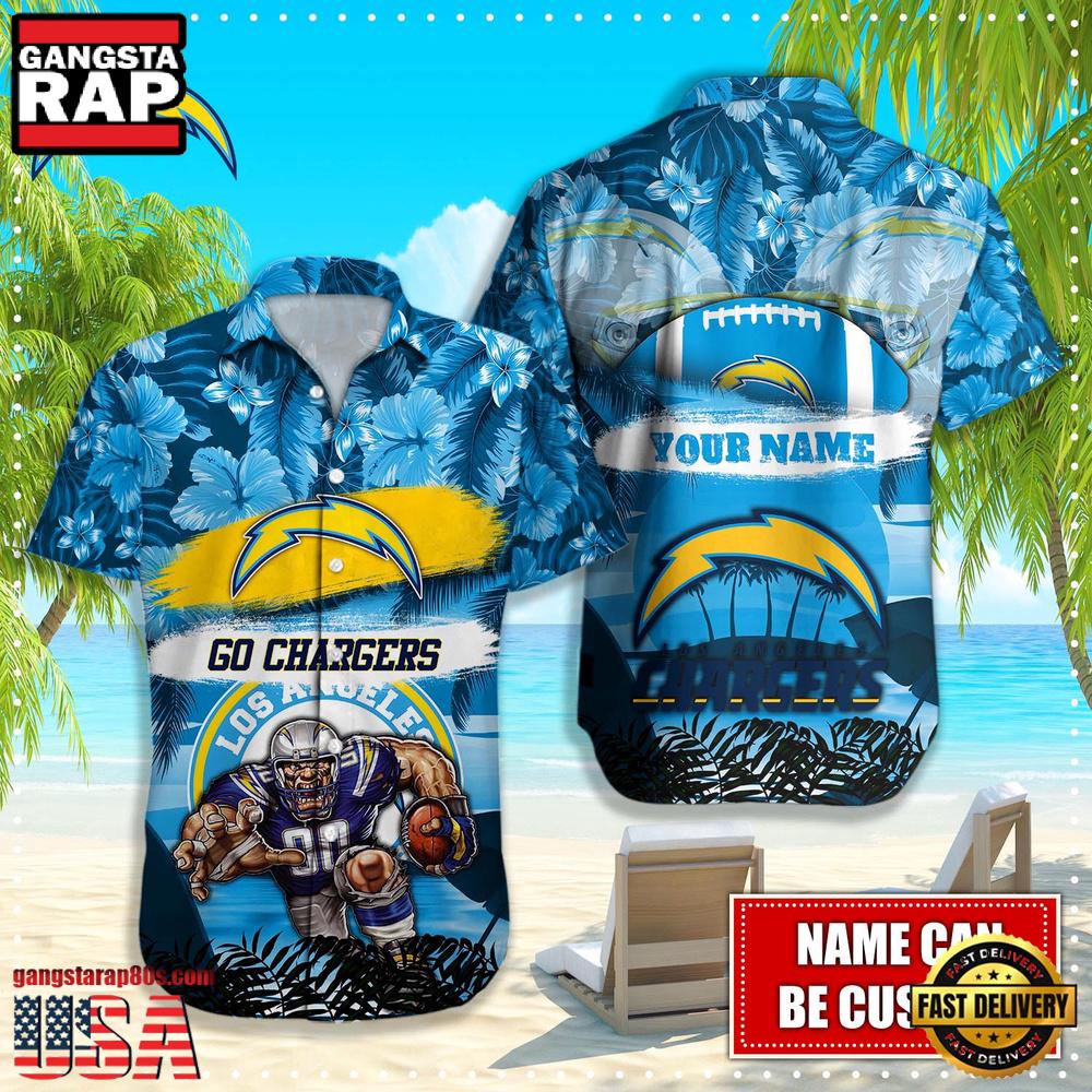 NFL Los Angeles Chargers Mascot Football Hawaiian Shirt