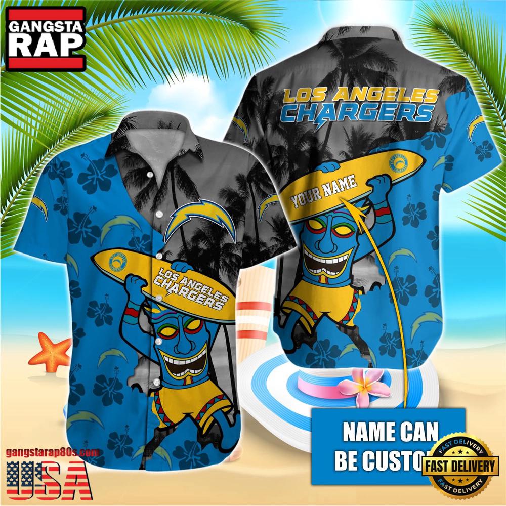 NFL Los Angeles Chargers Retro Custom Name Hawaiian Shirts