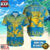 NFL Los Angeles Chargers Vintage Style Custom Name Hawaiian Shirt