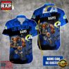 NFL Los Angeles Rams Warrior Mascot Custom Name Hawaiian Shirt