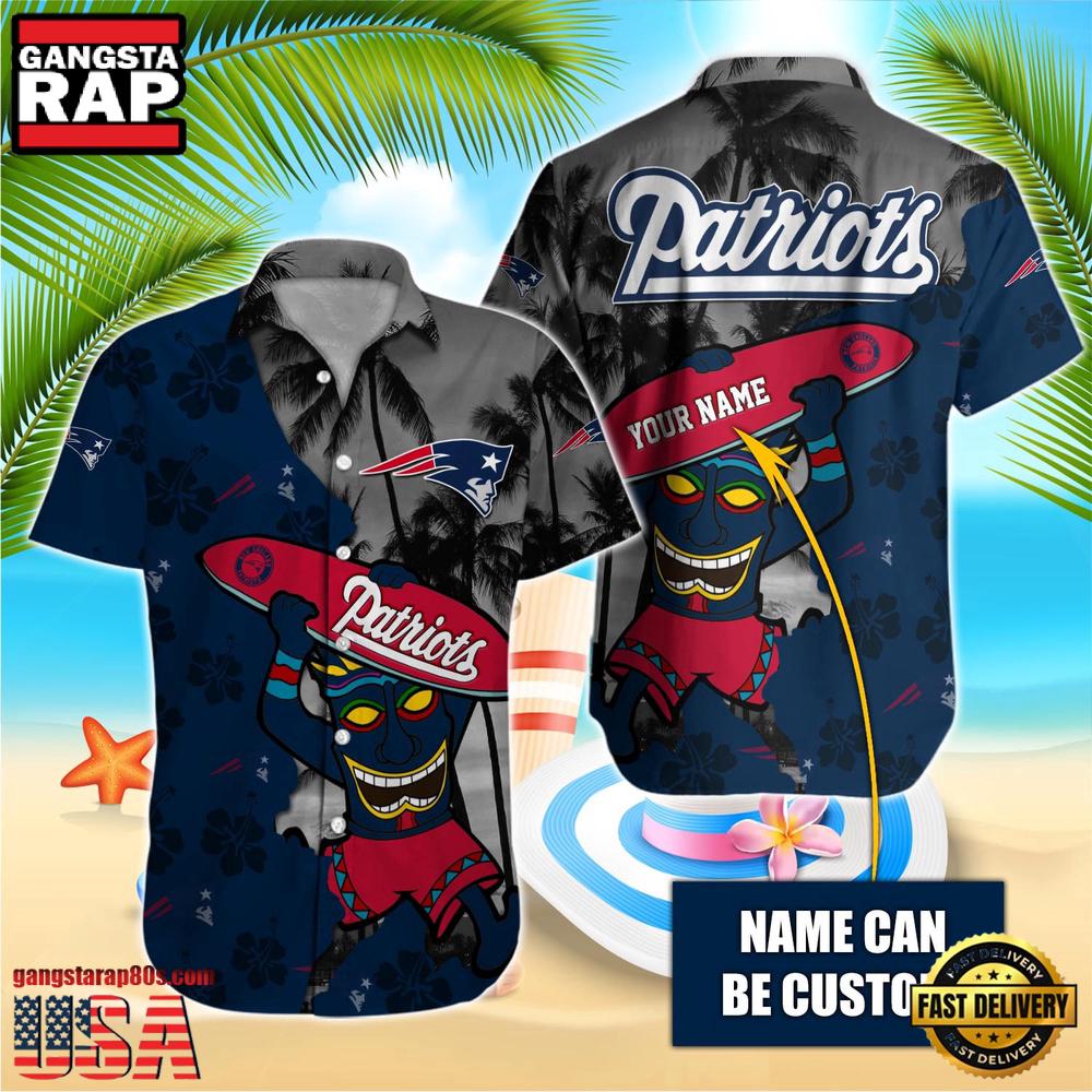 NFL New England Patriots Retro Custom Name Hawaiian Shirts
