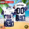 NFL New York Giants Hibiscus Flower Custom Name Hawaiian Shirt