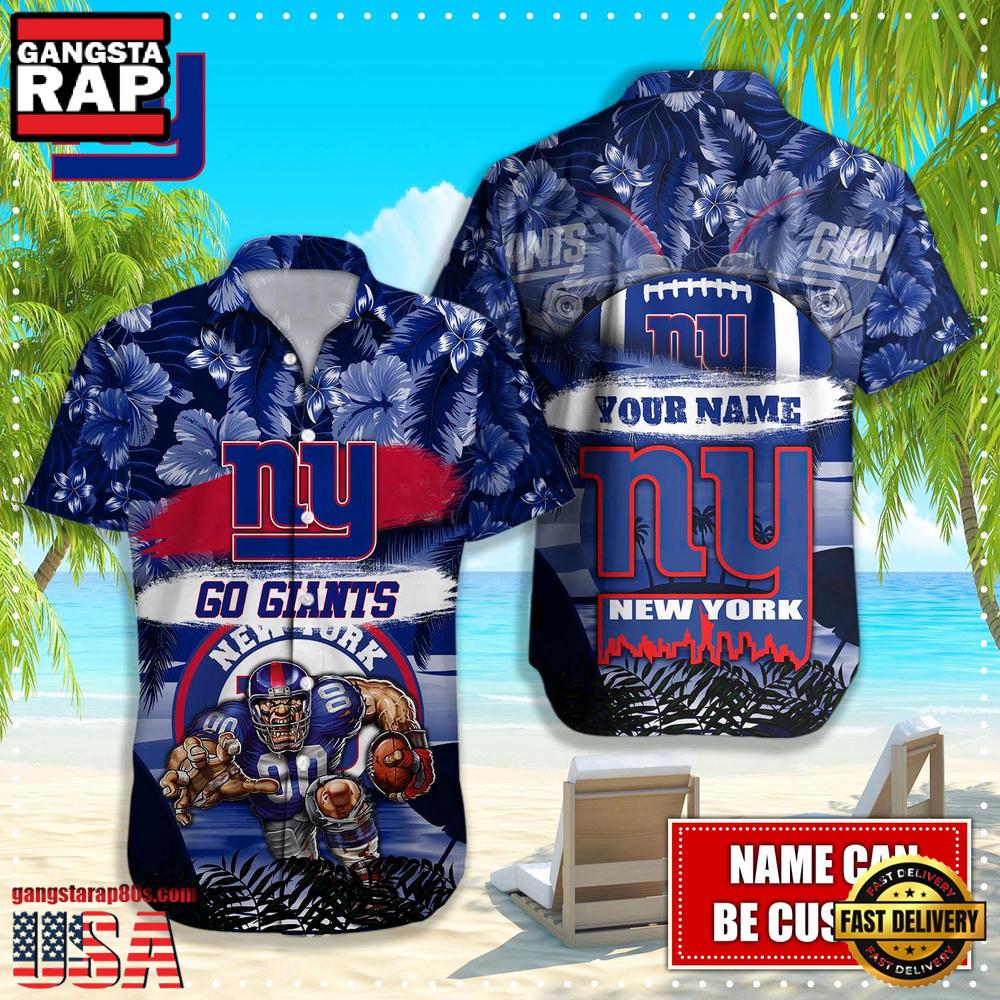 NFL New York Giants Mascot Football Hawaiian Shirt