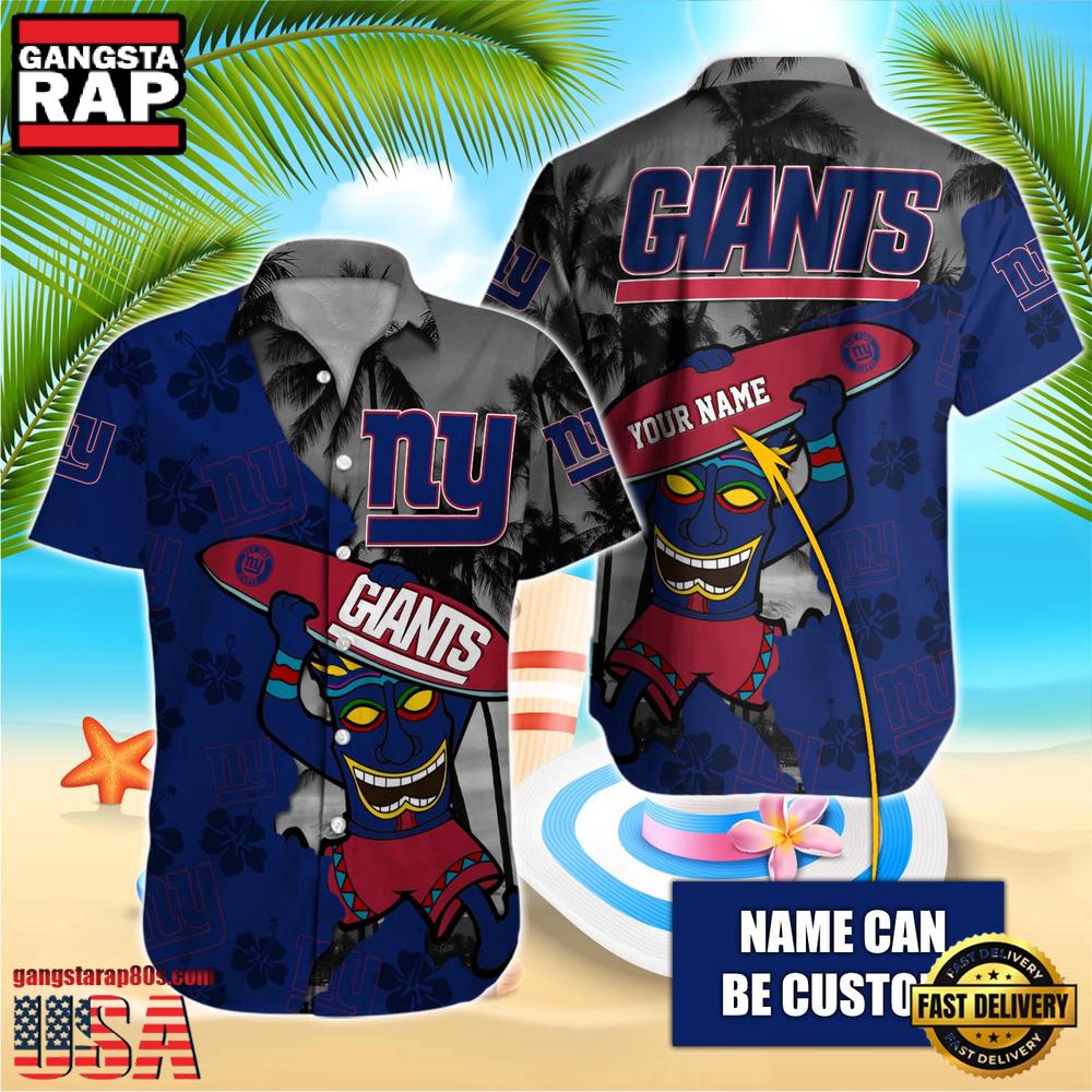 NFL New York Giants Retro Custom Name Hawaiian Shirts