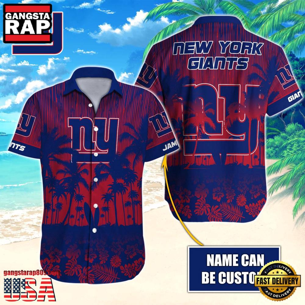 NFL New York Giants Vintage Style Custom Name Aloha Hawaiian Shirt NFL New York Giants Vintage Style Custom Name Aloha Hawaiian Shirt