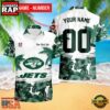 NFL New York Jets Hibiscus Flower Custom Name Hawaiian Shirt