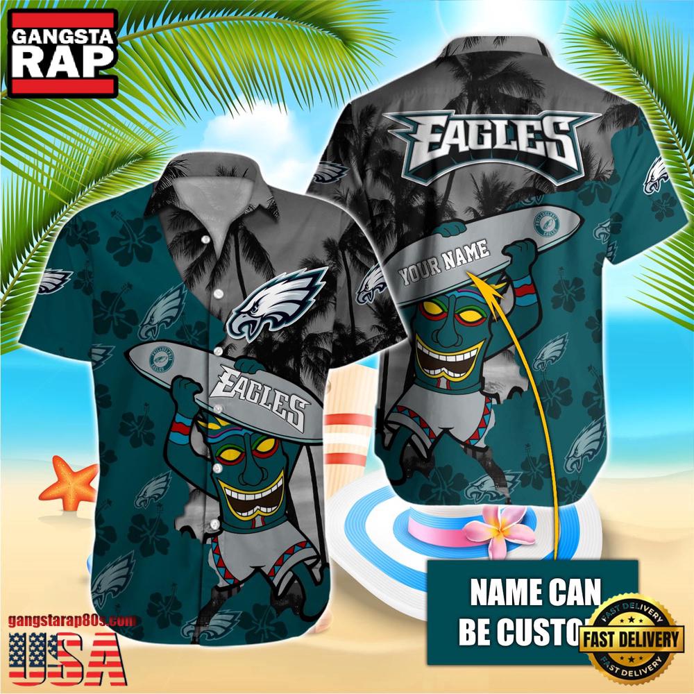 NFL Philadelphia Eagles Retro Custom Name Hawaiian Shirts