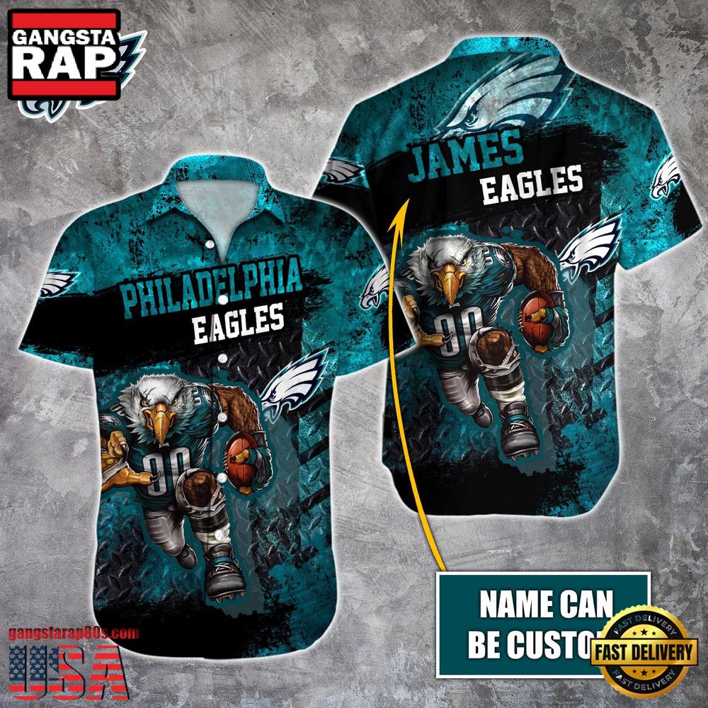 NFL Philadelphia Eagles Warrior Mascot Custom Name Hawaiian Shirt